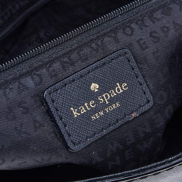 Pre Owned Kate Spade Black Leather Flap Crossbody Bag 