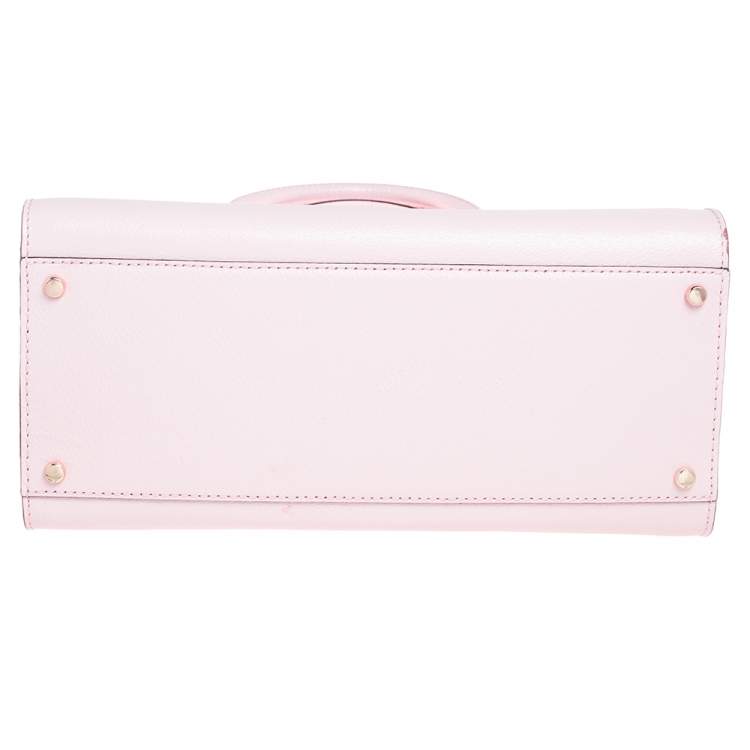 Pre Owned Kate Spade Pink Leather Wellesley Durham Top Handle Bag