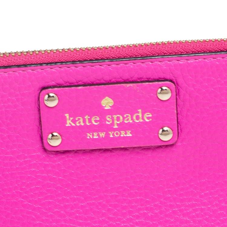 Pre Owned Kate Spade Pink Leather Wristlet 