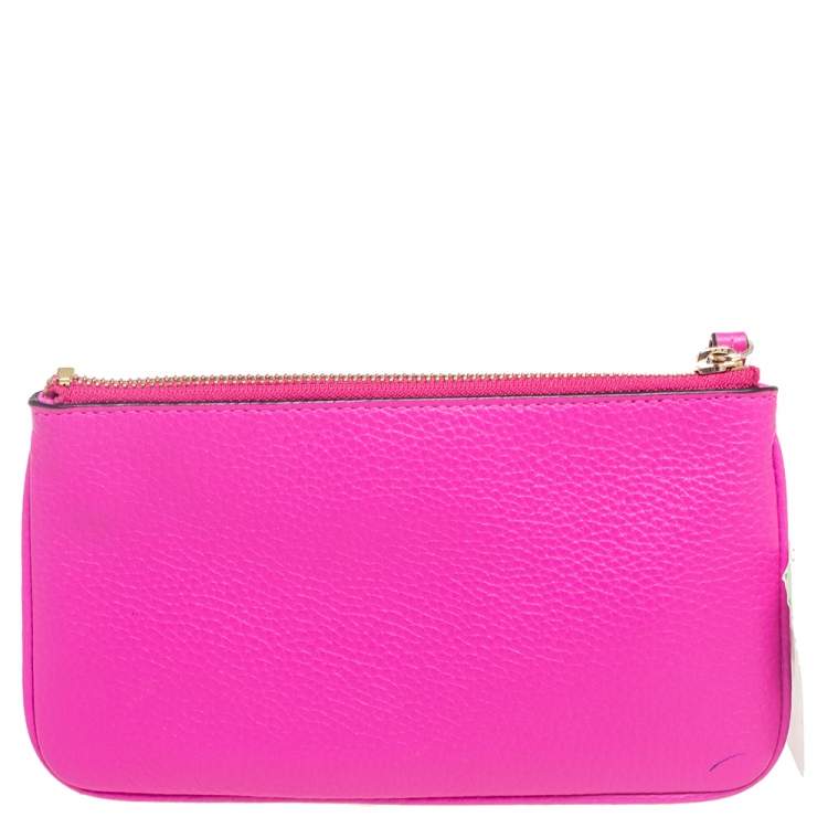 Pre Owned Kate Spade Pink Leather Wristlet 