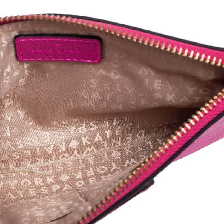 Pre Owned Kate Spade Pink Leather Wristlet 