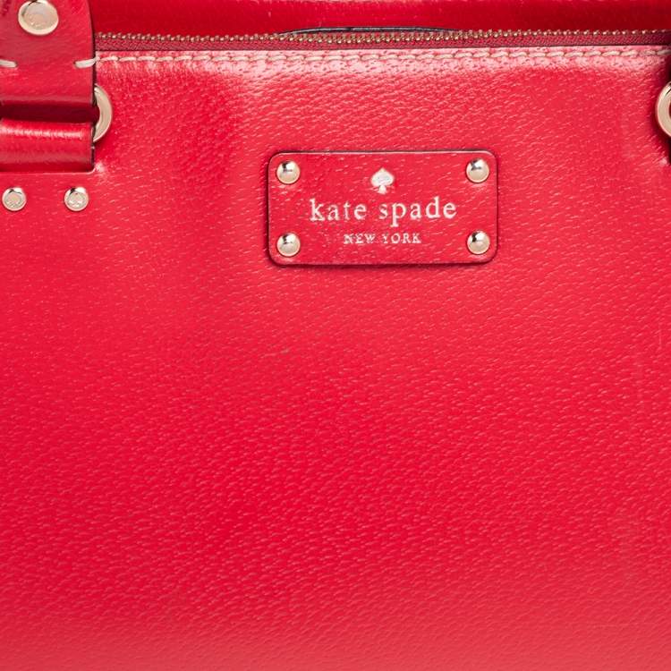 Pre Owned Kate Spade Red Leather Double Zip Tote