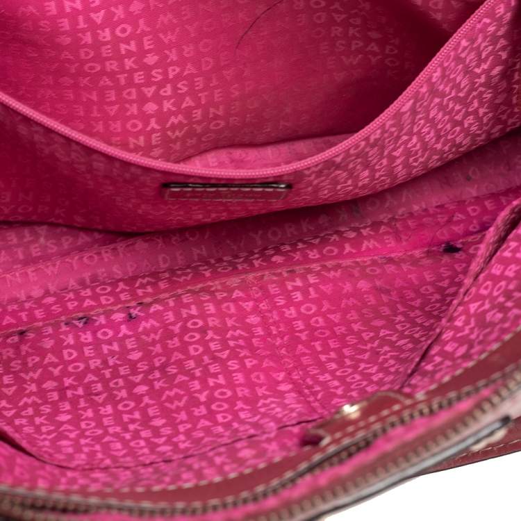 Pre Owned Kate Spade Red Leather Double Zip Tote