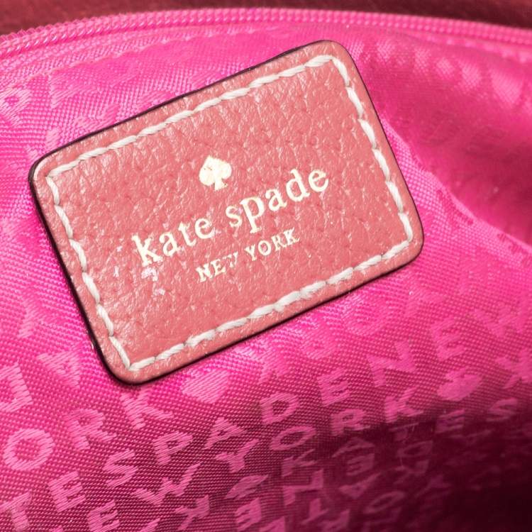 Pre Owned Kate Spade Red Leather Double Zip Tote