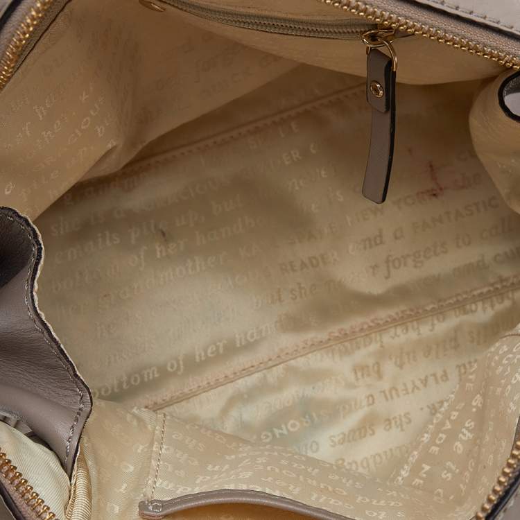 Pre Owned Kate Spade Beige/Black Leather Hanover Street Lorin Satchel