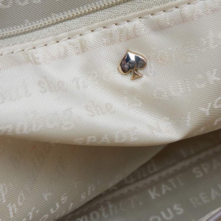 Pre Owned Kate Spade Beige/Black Leather Hanover Street Lorin Satchel