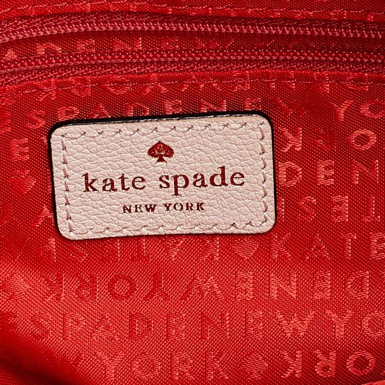 مملوكة مسبقًا Kate Spade Grey/Off White Leather Alice Court Kaiya Satchel