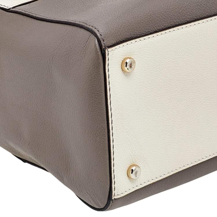 مملوكة مسبقًا Kate Spade Grey/Off White Leather Alice Court Kaiya Satchel