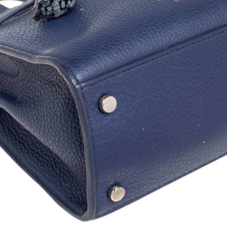 Pre Owned Kate Spade Navy Blue Leather Small Hayes Street Sam Tote