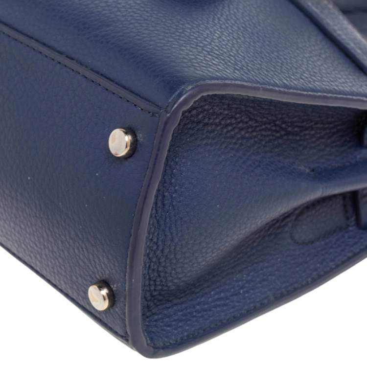 Pre Owned Kate Spade Navy Blue Leather Small Hayes Street Sam Tote