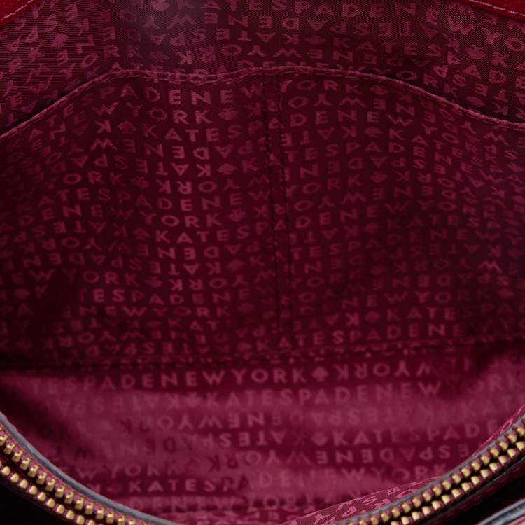 Pre Owned Kate Spade Wine Red Leather Wellesley Shoulder Bag
