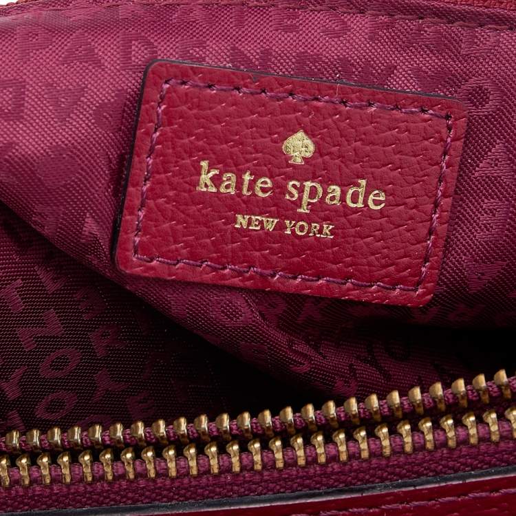 Pre Owned Kate Spade Wine Red Leather Wellesley Shoulder Bag