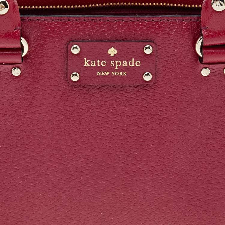 Pre Owned Kate Spade Wine Red Leather Wellesley Shoulder Bag