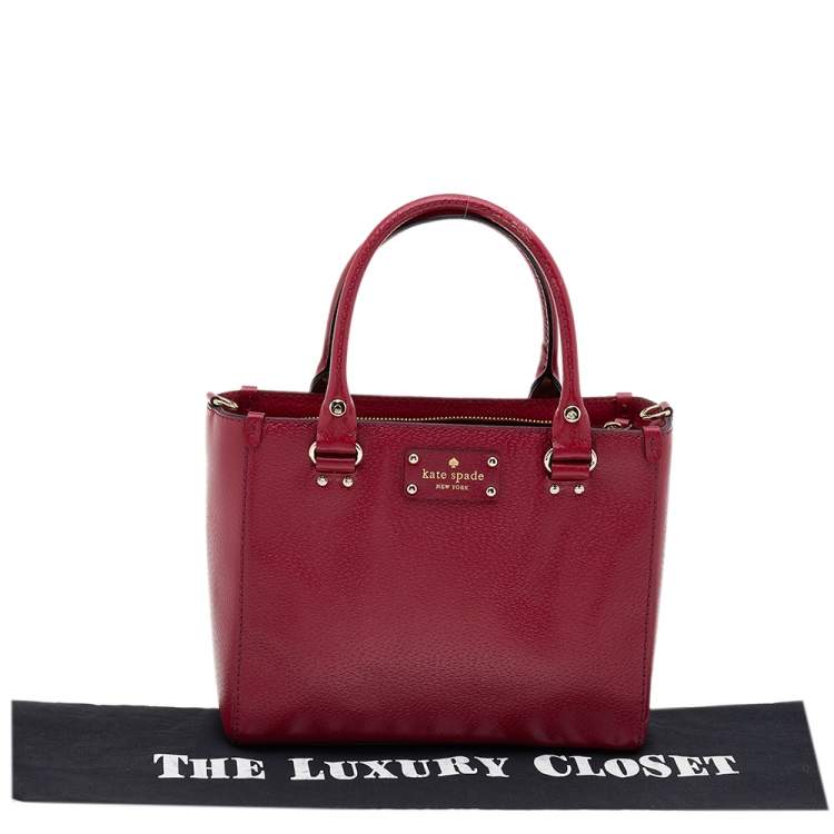 Pre Owned Kate Spade Wine Red Leather Wellesley Shoulder Bag