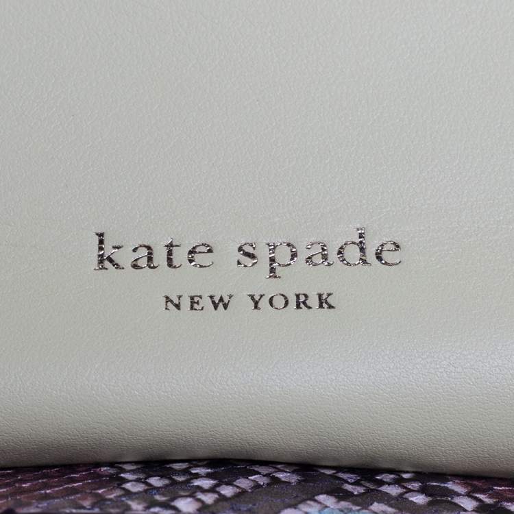 Pre Owned Kate Spade Multicolor Snakeskin Embossed Leather Nicola Twistlock Top Handle Bag