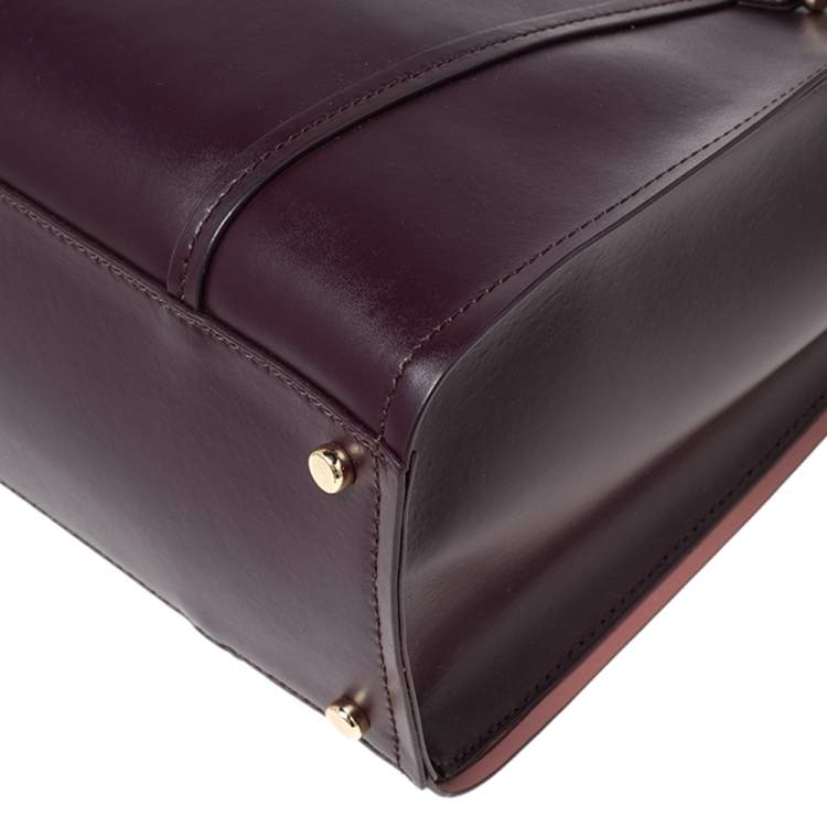 Pre Owned Kate Spade Burgundy Leather Small Arbour Hill Elodie Tote