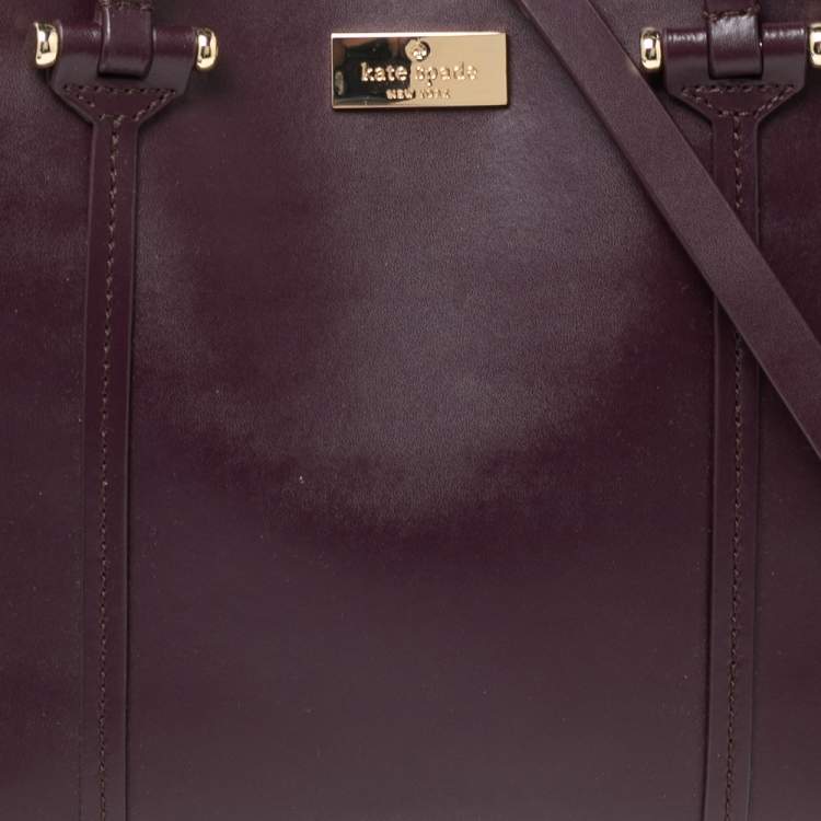 Pre Owned Kate Spade Burgundy Leather Small Arbour Hill Elodie Tote