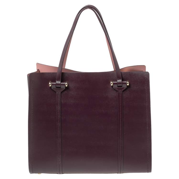 Pre Owned Kate Spade Burgundy Leather Small Arbour Hill Elodie Tote