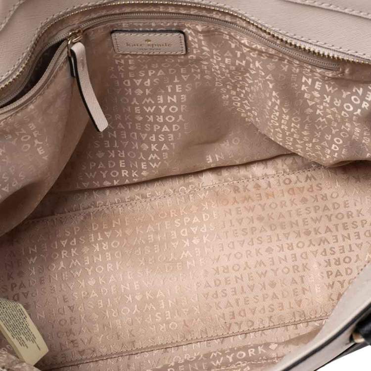 Pre Owned Kate Spade Black/Cream Saffiano Leather Top Zip Tote