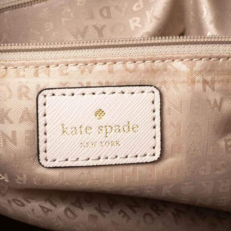 Pre Owned Kate Spade Black/Cream Saffiano Leather Top Zip Tote