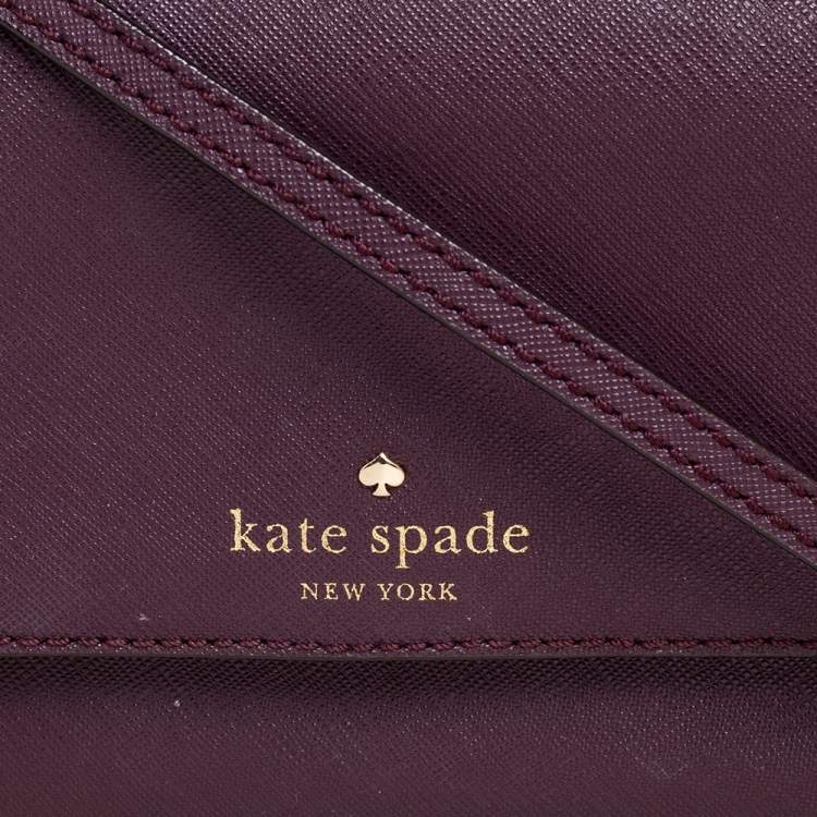 Pre Owned Kate Spade Plum Leather Cedar Street Magnolia Crossbody Bag