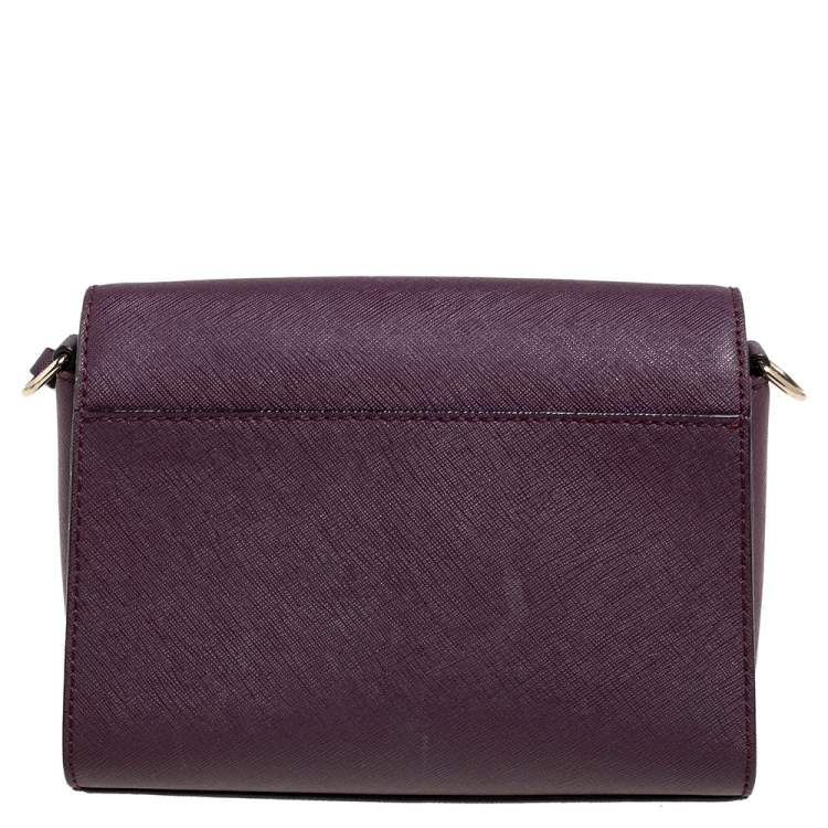 Pre Owned Kate Spade Plum Leather Cedar Street Magnolia Crossbody Bag