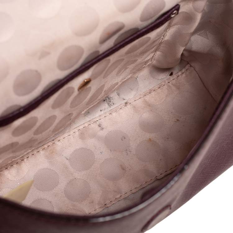 Pre Owned Kate Spade Plum Leather Cedar Street Magnolia Crossbody Bag