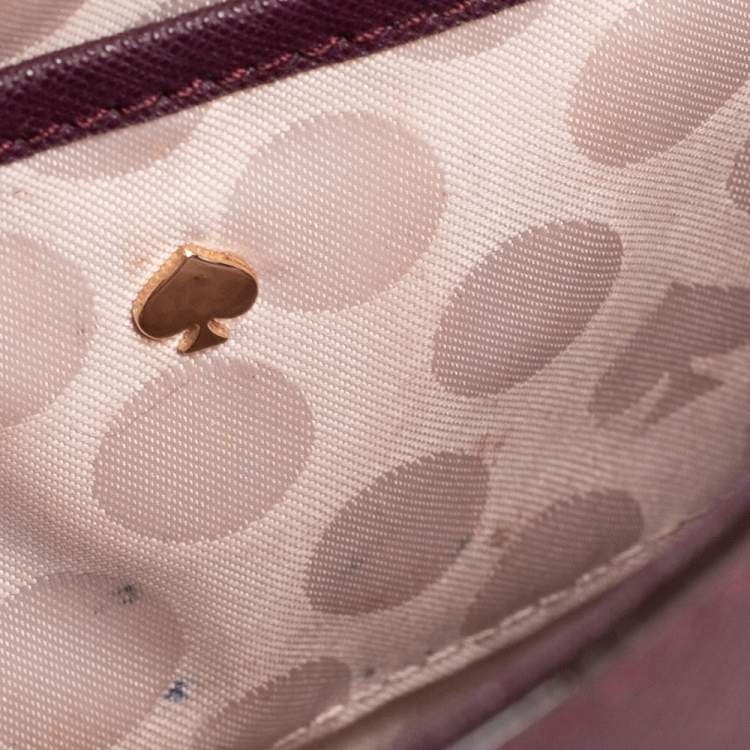 Pre Owned Kate Spade Plum Leather Cedar Street Magnolia Crossbody Bag