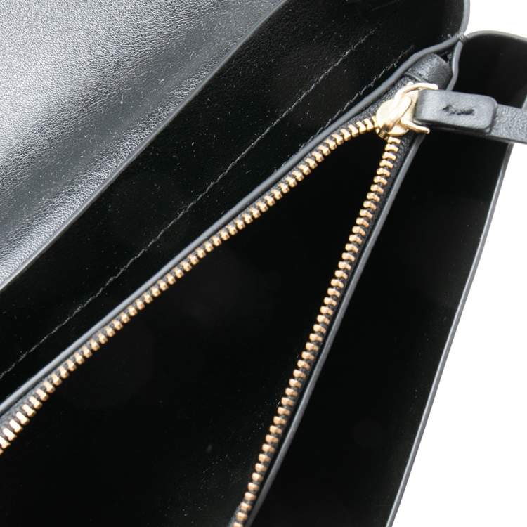 Pre Owned Kate Spade Black Leather Putnam Drive Hazy Rose Lizz Shoulder Bag 