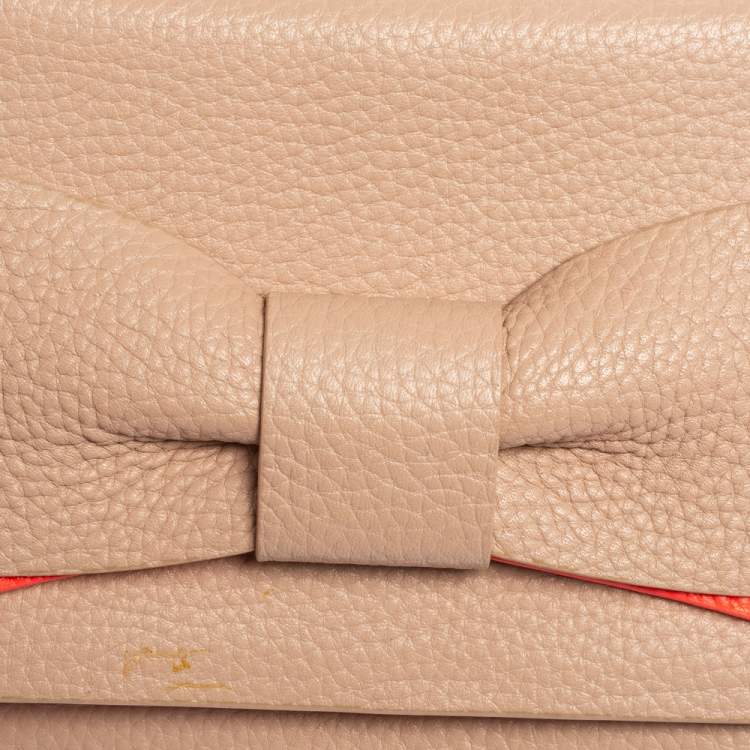 مملوكة مسبقًا Kate Spade Light Pink Leather Bow Flap Shoulder Bag