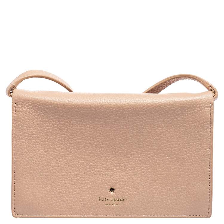 مملوكة مسبقًا Kate Spade Light Pink Leather Bow Flap Shoulder Bag