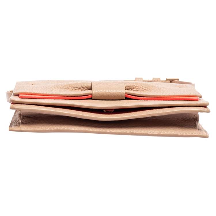 مملوكة مسبقًا Kate Spade Light Pink Leather Bow Flap Shoulder Bag