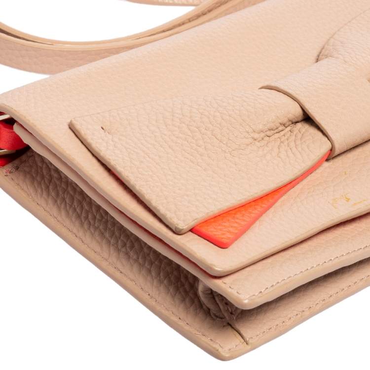 مملوكة مسبقًا Kate Spade Light Pink Leather Bow Flap Shoulder Bag
