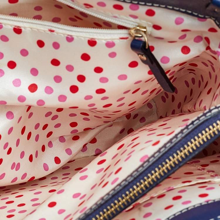 Pre Owned Kate Spade Blue Leather Wellesley Quinn Tote