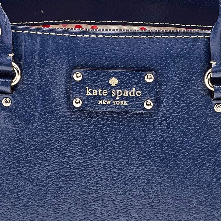 Pre Owned Kate Spade Blue Leather Wellesley Quinn Tote
