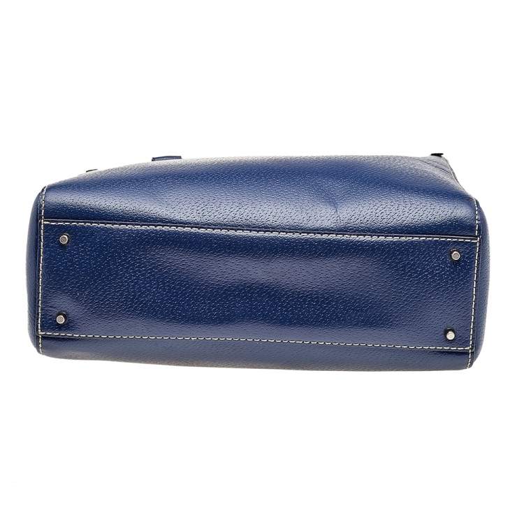 Pre Owned Kate Spade Blue Leather Wellesley Quinn Tote