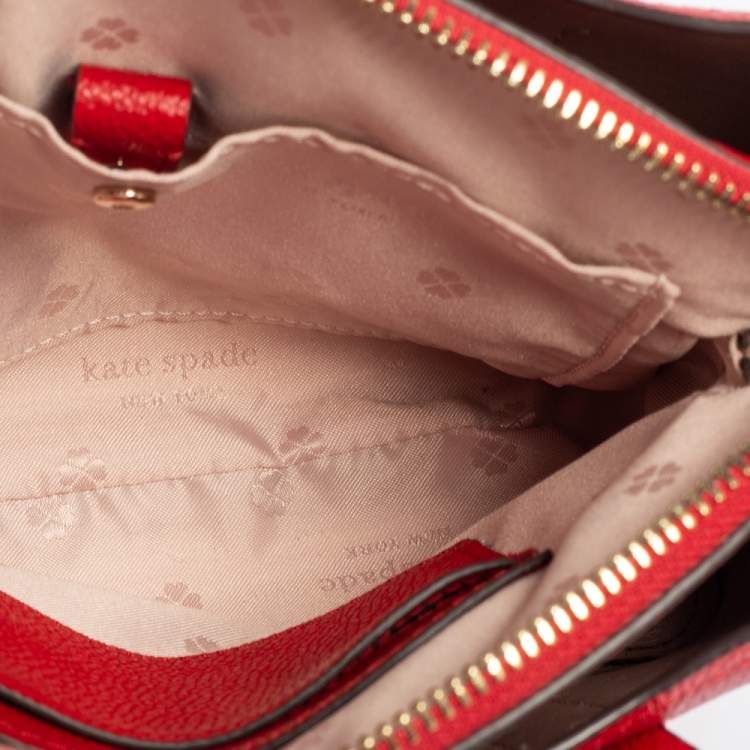 Pre Owned Kate Spade Red Leather Margaux Mini Satchel 