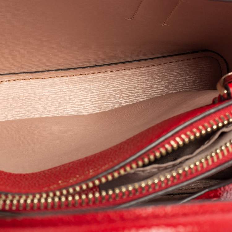 Pre Owned Kate Spade Red Leather Margaux Mini Satchel 