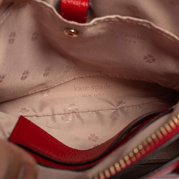 Pre Owned Kate Spade Red Leather Margaux Mini Satchel 