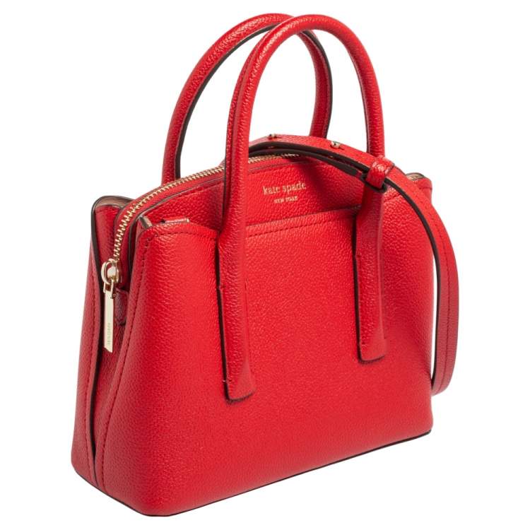 Pre Owned Kate Spade Red Leather Margaux Mini Satchel 