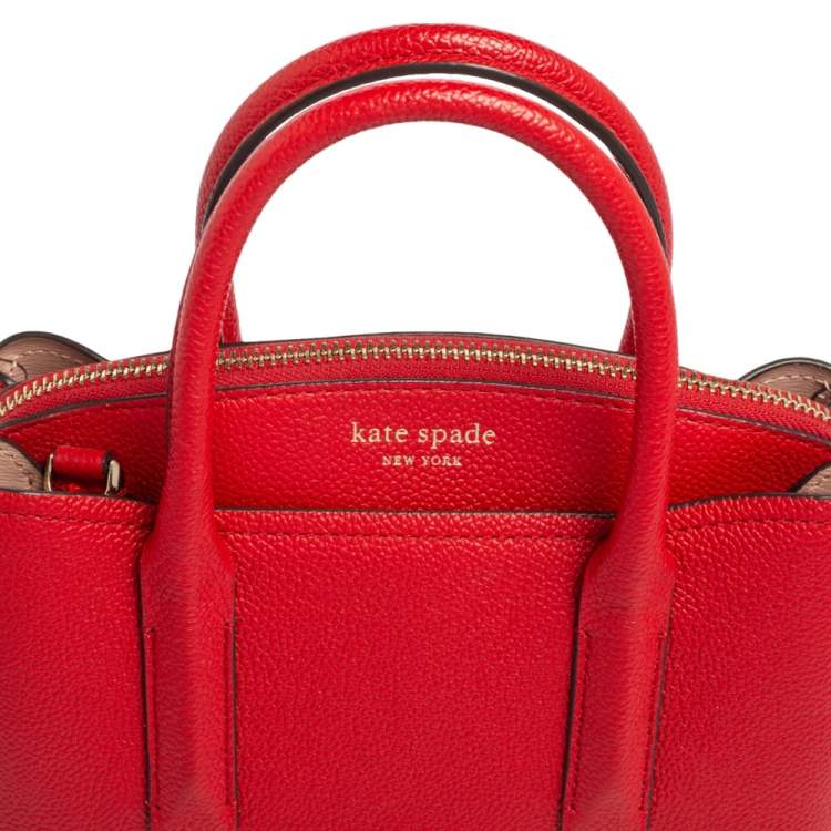 Pre Owned Kate Spade Red Leather Margaux Mini Satchel 