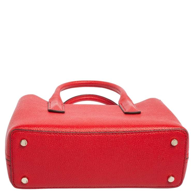 Pre Owned Kate Spade Red Leather Margaux Mini Satchel 