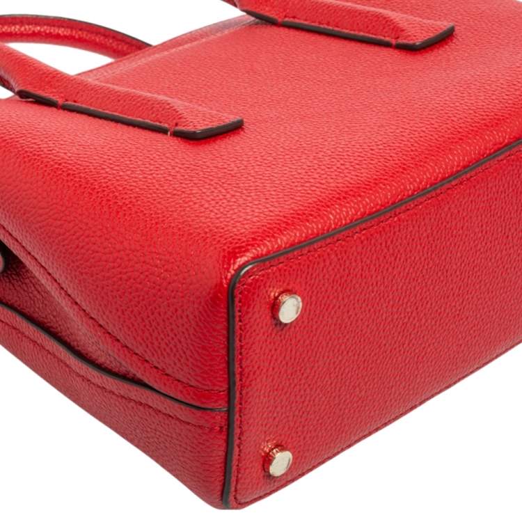 Pre Owned Kate Spade Red Leather Margaux Mini Satchel 