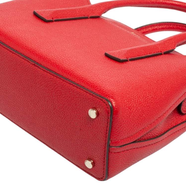 Pre Owned Kate Spade Red Leather Margaux Mini Satchel 
