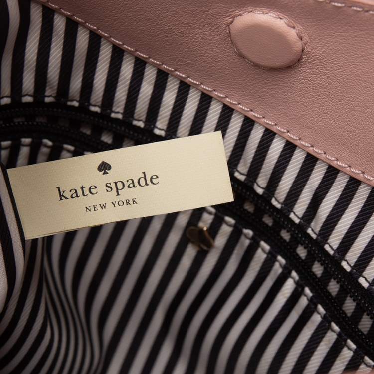 Pre Owned Kate Spade Light Pink Leather Snap Hobo