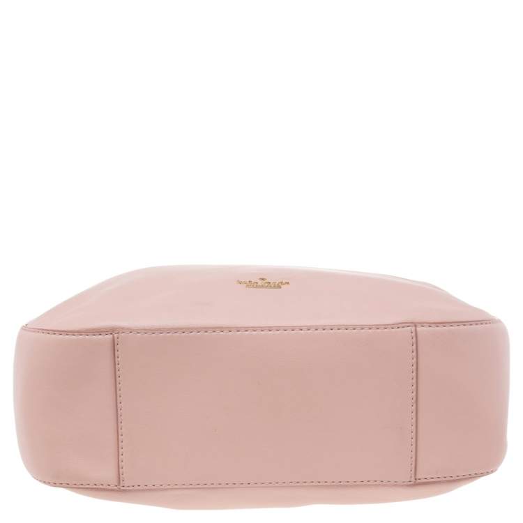 Pre Owned Kate Spade Light Pink Leather Snap Hobo