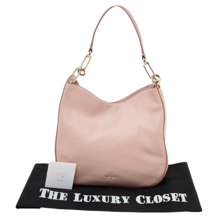 Pre Owned Kate Spade Light Pink Leather Snap Hobo