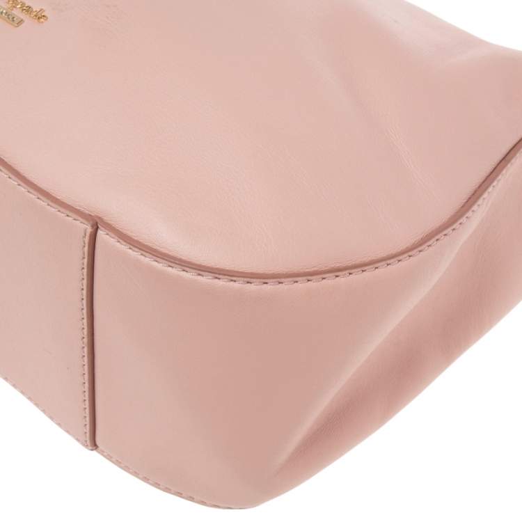 Pre Owned Kate Spade Light Pink Leather Snap Hobo