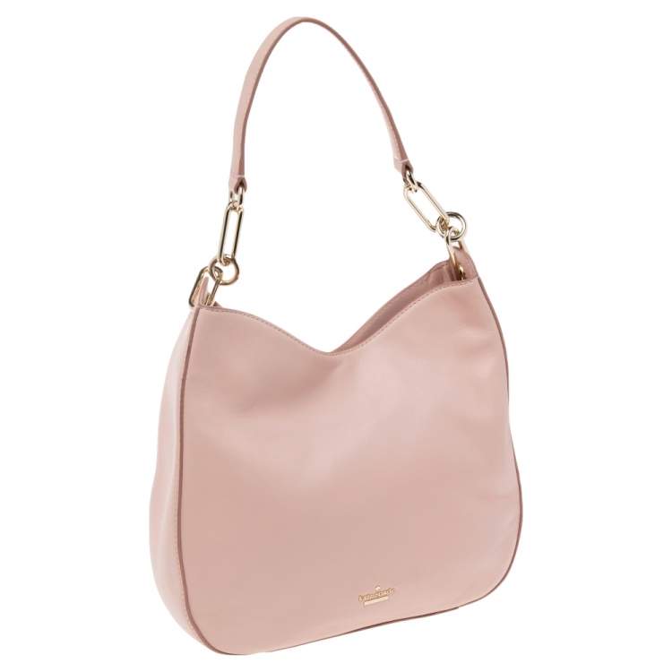 Pre Owned Kate Spade Light Pink Leather Snap Hobo