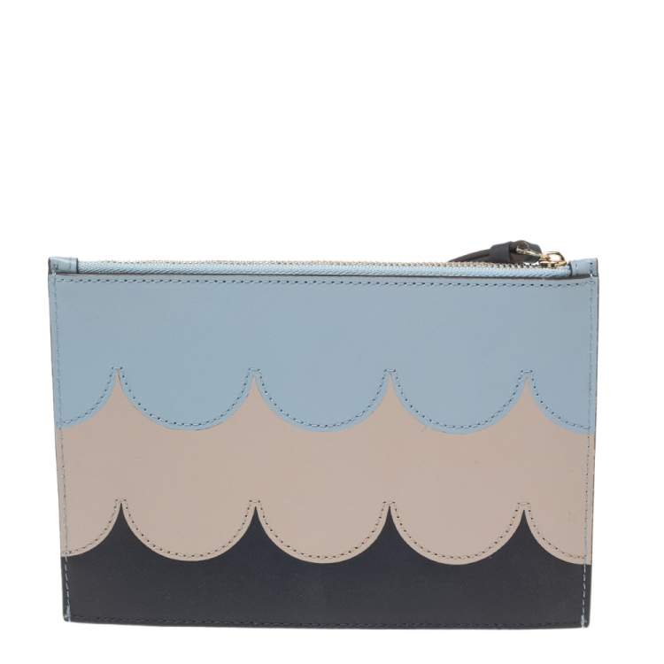 Pre Owned Kate Spade Multicolor Leather Intarsia Wristlet